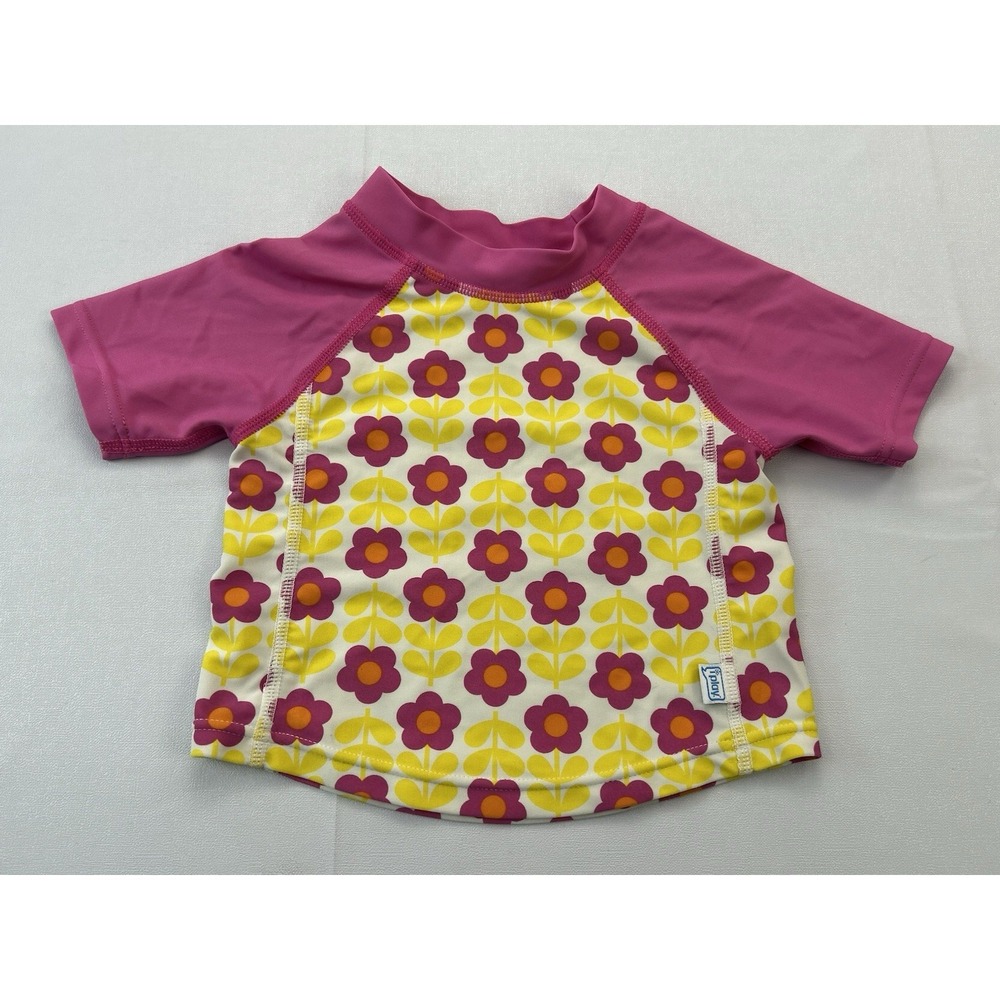 iPlay UPF 50+ Rash Guard Top 12-18 Months Pink Floral Swim Beach Sun Shirt